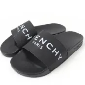 【DOKODEMO】全新紀GIVENCHY)標誌設計橡膠拖鞋，平底涼鞋，黑色，35 碼，附防塵袋，義大利製造，女士款