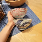 ##臺灣爆款## 日本進口陶瓷喫飯碗 龍鳳圖案復古茶碗 湯碗 米飯碗 家用釉下彩亮面 日式飯碗 碗盤 陶瓷碗 日本碗