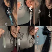【新品免運】風鈴神奈川和風耳釘女小眾設計感獨特耳環玻璃球球耳墜海浪紋耳飾