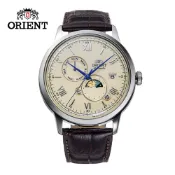 ORIENT 東方錶 SUN&MOON系列 羅馬數字日月相錶 皮帶款 米色 RA-AK0803Y