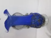 早期琉璃玻璃手作花瓶 早期手工氣泡玻璃花瓶