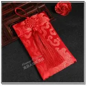 ◎花語人造花資材◎＊批發價中國結富貴花紅包袋＊古典繡花紅包袋~限量版~新年招財