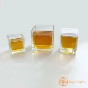 【Daylight】台灣製 75/120/300ml 方型玻璃杯 方杯 奶酪杯 四方杯 四角杯 布丁杯 燭台杯 方形杯