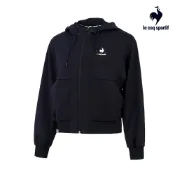 【LE COQ SPORTIF 法國公雞】休閒經典針織連帽外套-女款-黑色-LWT62862