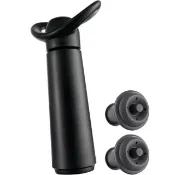 【HOTAI購】【VACU VIN】抽真空器+瓶塞2入(黑) | 紅酒塞 真空瓶塞 保鮮瓶塞 葡萄酒塞