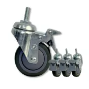 (店+)【空間特工】3分牙3寸儀器輪 4入組 寵物籠輪子 (台灣製造 TPR輪 橡膠輪 推車輪 家具輪 靜音輪 輪子 輪軸輪 剎車輪 活動腳輪 萬向輪)