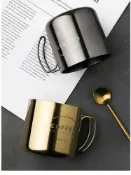 協貿國際日用品生活6館 態生活ins北歐工業風復古咖啡杯金色水杯304不銹鋼馬克杯帶蓋定制