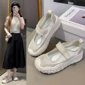 (店+)瑪莉珍鞋女款大尺碼包頭運動涼鞋寬楦厚底休閒鞋輕量透氣舒適懶人鞋防滑輕便登山足弓護趾涼鞋夏季水陸兩用鞋戶外涉水健走鞋媽媽鞋