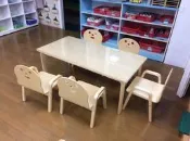 韓國 dholic 木製長方桌 兒童桌椅 120x60x56cm可替換桌腳款