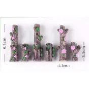 Little Dimples小酒窩-盆栽小配件 樹樁 樹枝 流木 木頭 桃花 綠葉 苔蘚微景觀裝飾擺件