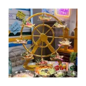 (店+)旋轉摩天輪菜盤 個性展示烤肉架 創意自助餐托盤 酒店餐具托盤 蛋糕架 商用蛋糕盤 創意蛋糕架 多功能