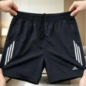 運動褲👖運動短褲 跑步健身運動短褲男拉鍊口袋三分褲夏季薄款