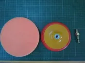 六角轉M10接桿+5吋魔鬼氈橡膠磨盤+6吋打蠟海綿(衝擊起子機或插電式電鑽皆適用)(讓您的充電電鑽變打蠟機)(編號打蠟A
