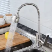廚房龍頭.蛇管水龍頭.無鉛水龍頭.單冷水龍頭 單冷壁式龍頭 一字萬嚮龍頭 水龍頭 304萬嚮單冷龍頭 冷熱水龍頭
