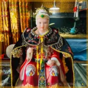 媽祖神衣 手工神像披肩 刺繡流蘇雲肩 神明披風 媽祖衣服 白沙屯媽祖 天上聖母 王母娘娘 神明衣 小神衣 佛具 宴王擺件
