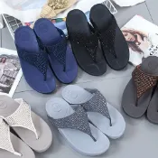 厚底拖鞋 厚底鞋 閃亮水鑽楔型人字拖鞋 台灣現貨快速出貨 夾腳拖 健走拖鞋 平底拖鞋 船型 海灘沙灘 涼鞋夾趾 麻花拖鞋