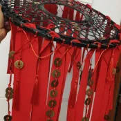 臺灣新品*詭異仙李火旺cos銅錢斗笠古風拍攝影視竹編古裝火子哥