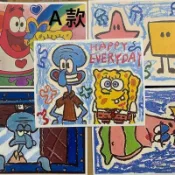 🔥臺灣熱銷🎁新品特惠海綿寶寶 章魚哥 派大星 高顏值 ins風 油畫 塗鴉 海報 牆面 裝飾 可愛 貼牆 海綿寶寶章魚哥