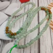📿珠鍊綁繩📿天然緬甸玉A貨翡翠-三彩珠鍊項鍊毛衣鍊繞多圈珠串玉珠圓珠掛繩綁繩 項鍊繩 台灣賣家現貨特價 92jade