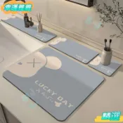 【2025新款】復古廚房檯面瀝水墊 碗盤 餐桌面乾燥墊 吧檯吸水杯墊 免洗 隔熱防滑墊