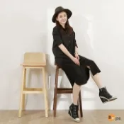 BuyJM 百嘉美 北歐風森林系實木風吧檯椅/兩色可選
