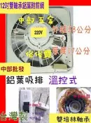 『中部批發』特好 附後網 220V 雙培林 12吋 鋁葉吸排 抽風機 電風扇 窗型排風扇 吸排扇 散熱扇 附過熱裝置
