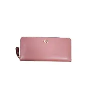 【COACH】專櫃款 Slim C 字金屬滑面牛皮拉鍊風琴長夾禮盒組送禮原廠紙袋
