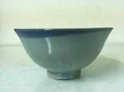WH27335【四十八號老倉庫】全新 早期 台灣 古早味 藍釉 菊辦紋 飯碗 米糕碗 碗粿碗 原瑕 12.2cm 1碗價