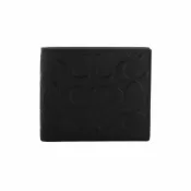 【康是美官方網購】COACH-防刮浮印C LOGO附抽取名片夾二折短夾(素面黑)