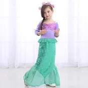 【橘魔法】美人魚洋裝+貝殼髮箍 套裝 大童 女童 兒童 童裝 萬聖節服飾 造型服 小美人魚 角色扮演 表演 話劇