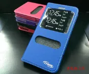 【綠能動力】Sony Xperia C3 D2533 5.5吋 雙視窗 可立式 側掀皮套 
