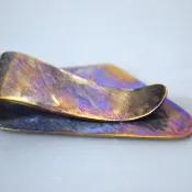 Titanium money clip純鈦錢夾藍金木紋紋理迷你 A48mm