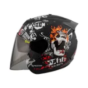 【THH】安全帽 T-386N 幽靈騎士 消光黑 內置墨鏡 排齒扣 藍牙耳機槽 3/4罩 T386N｜耀瑪騎士