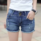 開檔牛仔短褲女生 夏季戶外開襠褲女免脫牛仔褲 高腰全拉鏈褲免脫直入