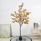 仿真綠植 仿真植物 居家裝飾 仿真花 假花 高級感尤加利盆栽家居室內裝飾大型落地假樹金錢樹植物 🏡君藝家居