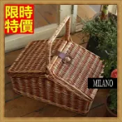 野餐籃編織籃子含餐具組合-外出收納儲物二人份郊遊用品68e39【獨家進口】【米蘭精品】