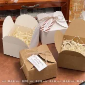 【禮物包裝必備】ins風白牛皮紙正方形打包禮品diy禮物包裝紙盒拉菲草平價材料生日禮物外包裝提升儀式感 伴手禮禮盒