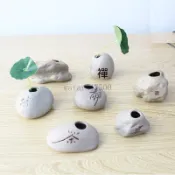 臺灣熱銷迷你小花瓶陶瓷仿小石頭花器家居擺件粗陶水培花插綠植魚缸造景