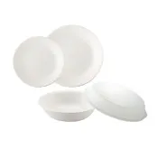 【CorelleBrands 康寧餐具】美國康寧 CORELLE 純白4件式餐盤組