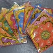【御研】台灣現貨 琉璃燙金紙19x19cm（40張）燙金 雙面彩印九色琉璃蓮花紙 九品蓮花金 往生 神明