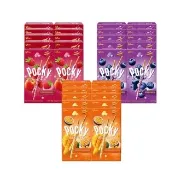 【Glico 格力高】Pocky百奇 果粒優格棒(藍莓果粒/草莓蜜桃果粒/芒果果粒百香) 任選20入組