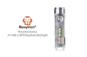 RovyVon Aurora A7-G4聚碳酸酯發光鑰匙扣信號手電筒(側燈白光+UV) (白光)-RV A7