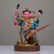 4寸三頭六臂哪吒三太子神像   護法將軍中壇  帥雙輪九龍太子像擺件   三頭六臂哪吒三太子神像擺件