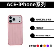 ACE 琉璃瓦楞款高透光面手機殼適用iphone 17 16 15 14 13手機殼蘋果12 11透色行李箱紋防摔手機殼