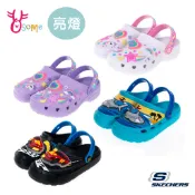 Skechers童鞋 男女童閃燈洞洞水鞋 兒童涼拖鞋 洞洞鞋 獨角獸 賽車 鯊魚 電燈布希鞋 防水 Z8232 奧森