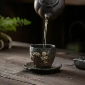 全球選品1館 生活百貨 日式鎏金鐵釉茶杯品茗杯 陶瓷功夫茶杯復古聞香杯小號主人杯單杯