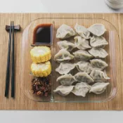 協貿國際日用品生活5館 盤子菜盤家用創意新款分格水餃餐盤餃子盤日式長方形耐高溫玻璃盤