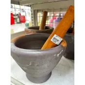 南洋風 陶罐 陶臼 泰國石臼 中 木瓜沙拉 宋丹 搗蒜器 木臼 研磨 泰國泥臼