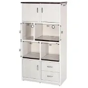 (店+)『昱陽傢俱』塑鋼3*6尺白橡色二抽三門三拉盤電器櫃/收納櫃/碗盤櫃/餐櫃/全新品【雙北市免運費】