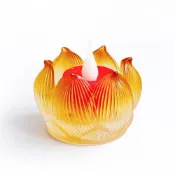 (店+)【新韻傳音】樹酯蓮花燭杯搭配5日酥油心燈｜供佛燈座 祈福燭杯 佛堂拜拜必備 燭杯 蓮心杯 蓮心燭台 酥油蠟燭杯 X247